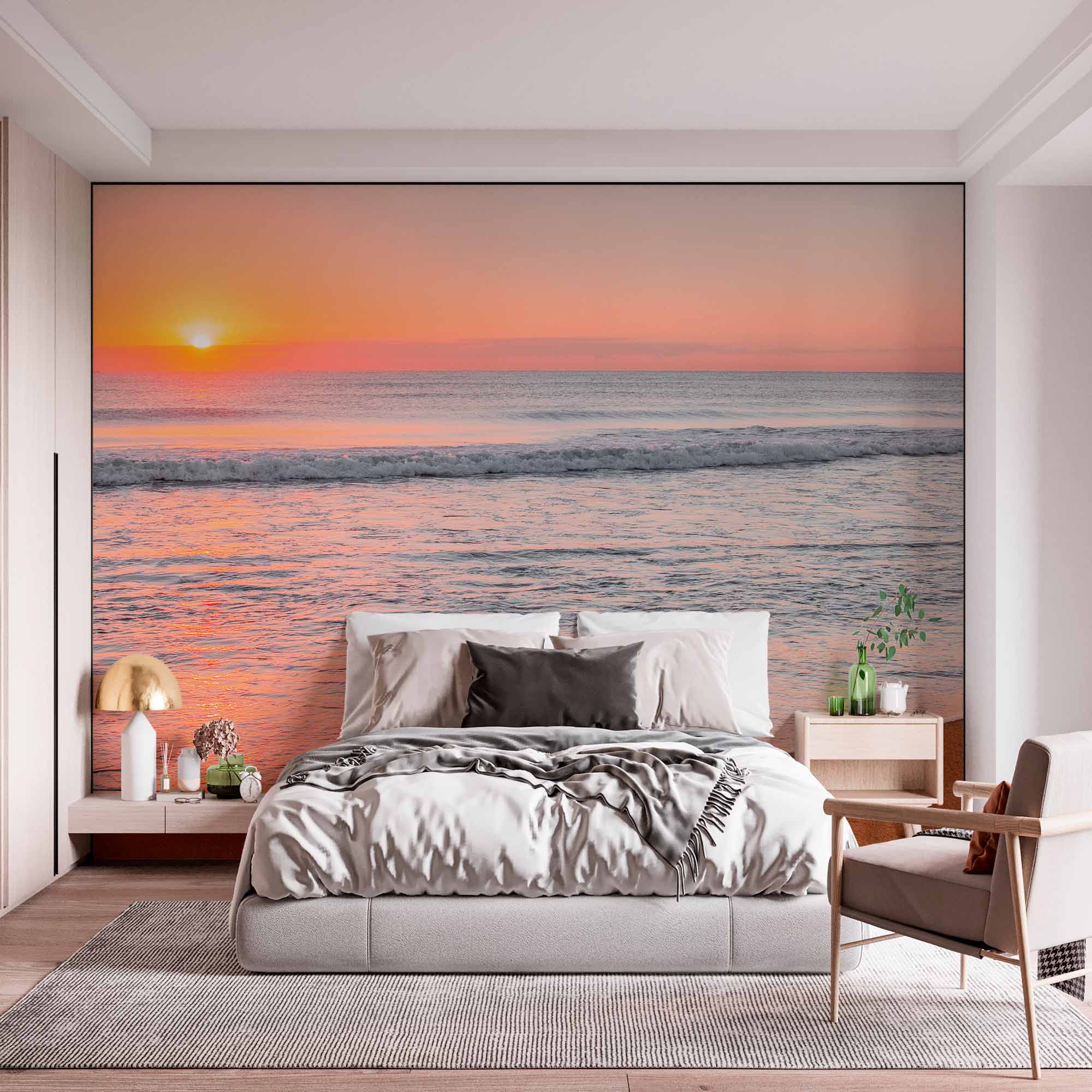 Tropical Beach Sunset Wallpaper Mural for Living Spaces