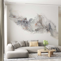 Custom Abstract Gray Gold Ink Wallpaper Modern Minimalist Mural Decor