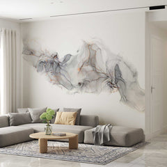 Custom Abstract Gray Gold Ink Wallpaper Modern Minimalist Mural Decor