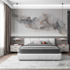 Custom Abstract Gray Gold Ink Wallpaper Modern Minimalist Mural Decor