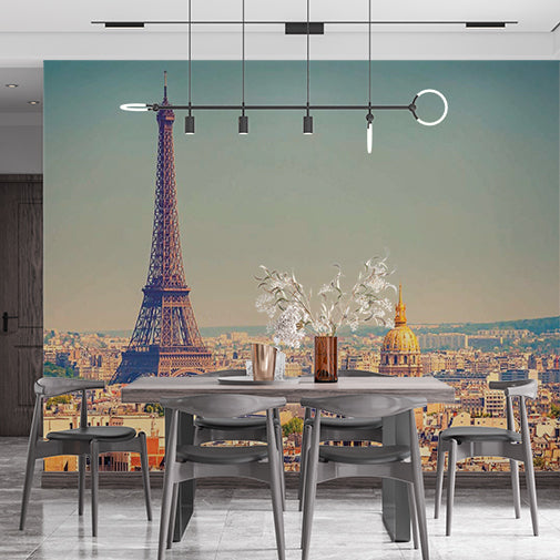 Paris Cityscape in Warm Tones Wall Mural Eiffel Tower Wallpaper