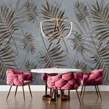 Tropical Leaves Wall Mural Palm Tree Decor Minimalistic Wallpaper