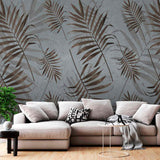 Tropical Leaves Wall Mural Palm Tree Decor Minimalistic Wallpaper