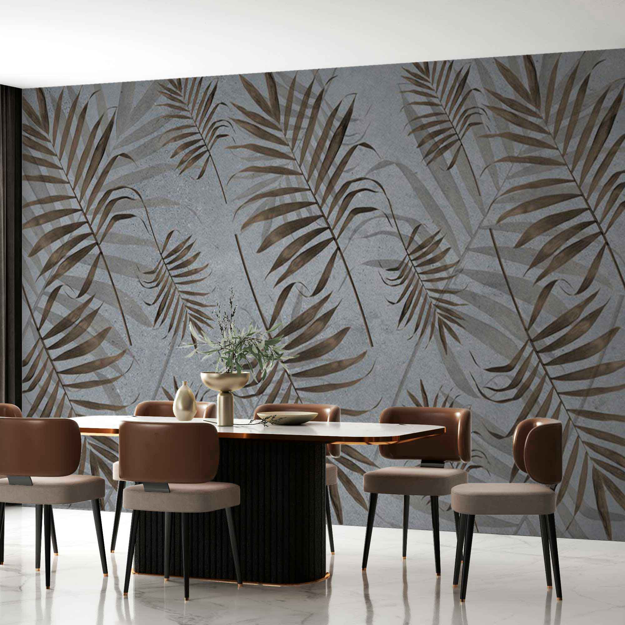 Tropical Leaves Wall Mural Palm Tree Decor Minimalistic Wallpaper