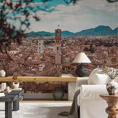 Custom Lucca Old Town Rooftop Panorama Wall Mural Italy City Wallpaper