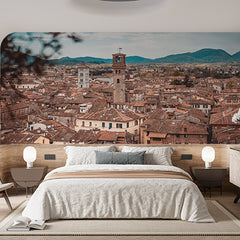 Custom Lucca Old Town Rooftop Panorama Wall Mural Italy City Wallpaper