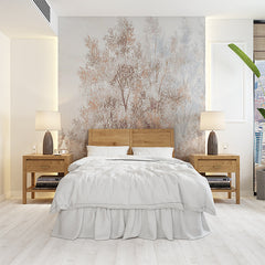 Custom Soft Autumn Trees in Pastel Tones Wall Mural Wallpaper