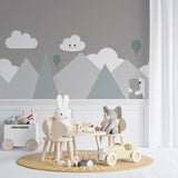 Kids Wall Murals Scandinavian Mountains Simple Design Nursery Wallpaper for Kids