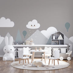 Custom Kids Wall Murals Scandinavian Mountains Simple Design Nursery Wallpaper for Kids