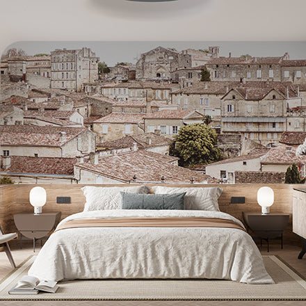 Medieval Architecture Red Tiled Rooftop Panorama Wall Mural  Wallpaper