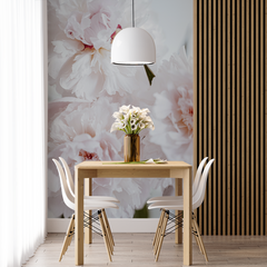 Custom White Peony Floral Wallpaper Elegant Floral Wall Mural Decor
