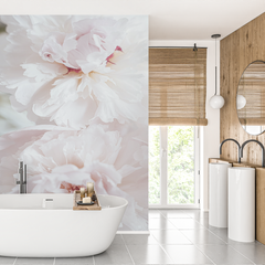 Custom White Peony Floral Wallpaper Elegant Floral Wall Mural Decor