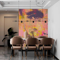 Custom Woman`s Face Close-Up Modern Wall Mural Warm Colors Wallpaper