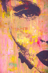 Custom Woman`s Face Close-Up Modern Wall Mural Warm Colors Wallpaper