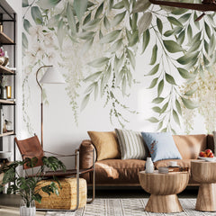 Custom Natural Green Foliage Mural