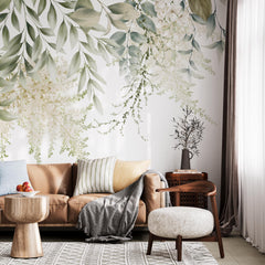 Custom Natural Green Foliage Mural