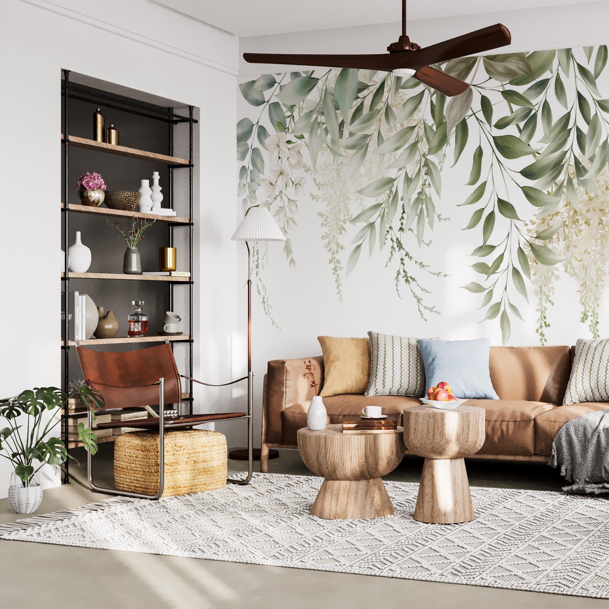 Natural Green Foliage Mural