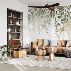 Custom Natural Green Foliage Mural