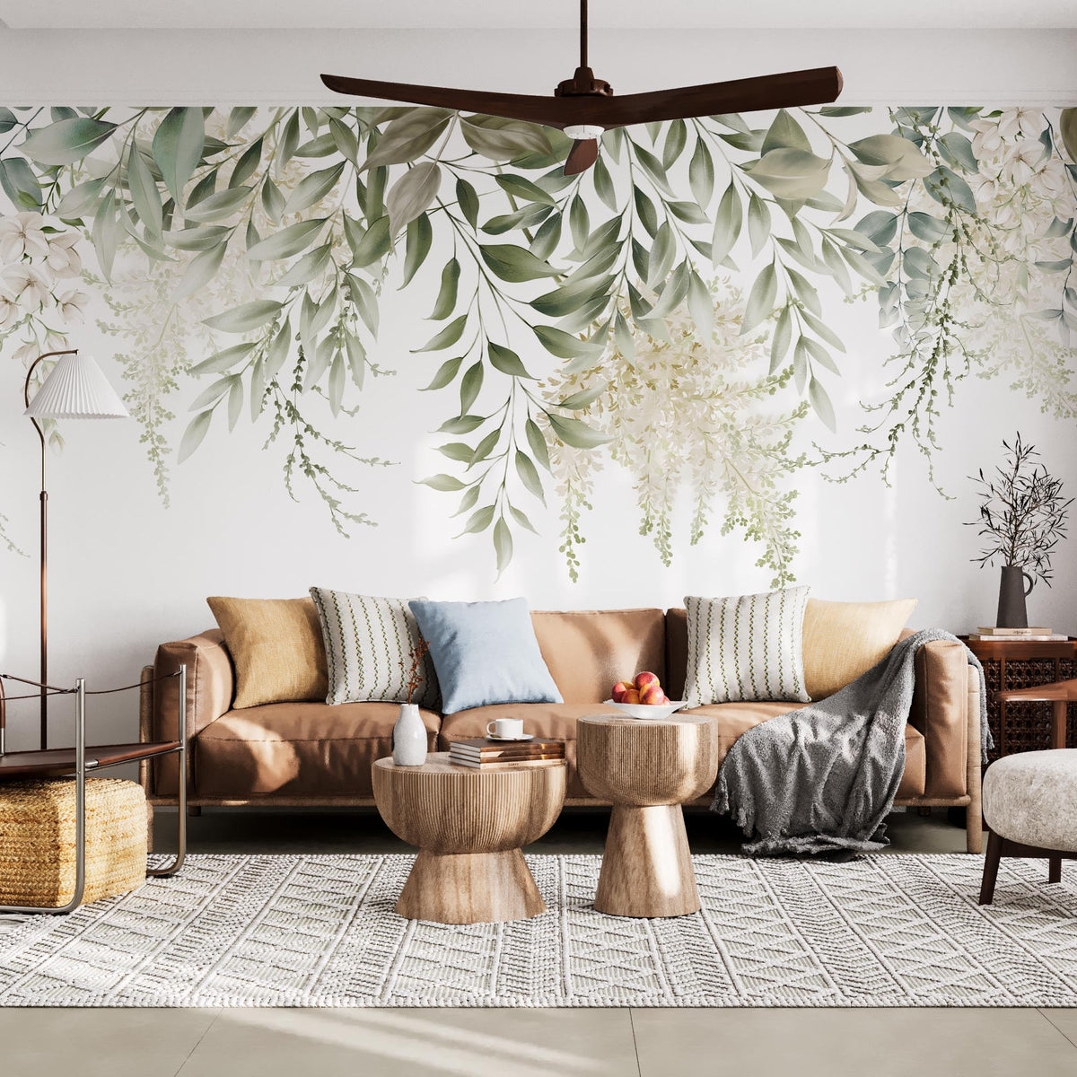 Natural Green Foliage Mural