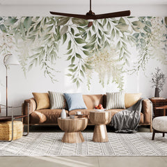 Custom Natural Green Foliage Mural