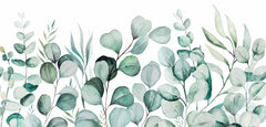 Custom Eucalyptus Leaves Botanical  Wallpaper Light Green Floral Patterned Wall Mural