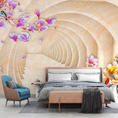 Custom Whimsical Garden Corridor Wallpaper