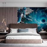 3D Astronaut Wall Mural Wallpaper - Breaking Through to a Cosmic Vortex Adventure