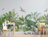 Kids Wall Mural Dinosaur Jurassic World Tropical Nursery Wallpaper