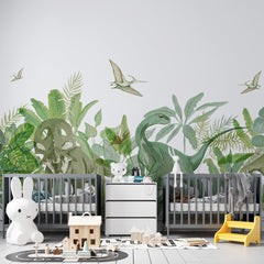 Custom Kids Wall Mural Dinosaurs Jurassic World Wallpaper for Kids