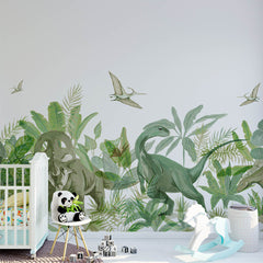 Custom Kids Wall Mural Dinosaurs Jurassic World Wallpaper for Kids