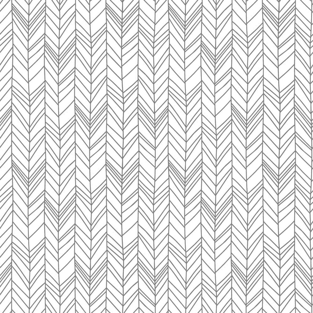 Minimalist Black and White Herringbone Pattern Wall Mural Wallpaper - Modern Linear Design