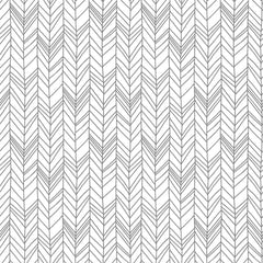 Custom Minimalist Black and White Herringbone Pattern Wall Mural Wallpaper - Modern Linear Design