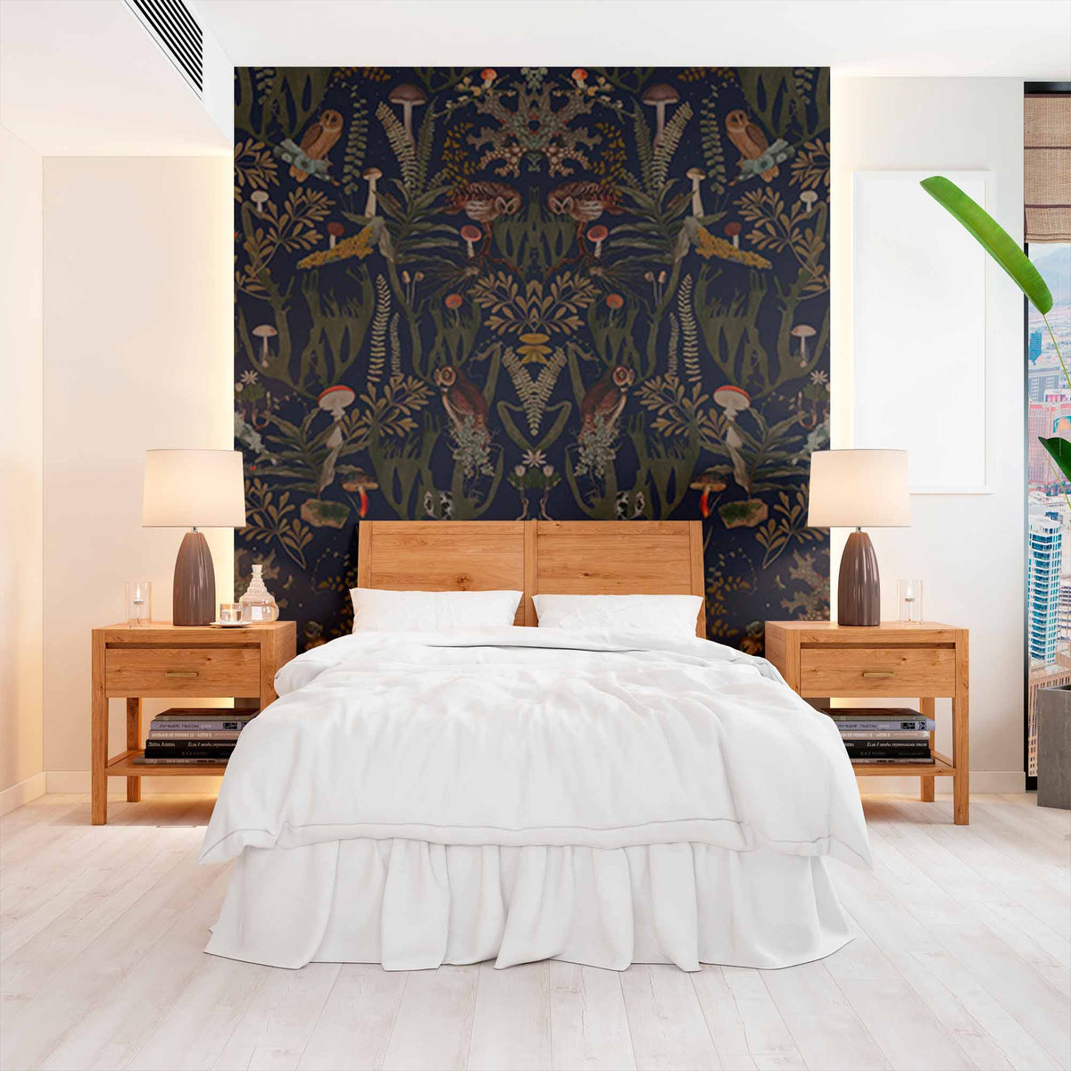 Dark Forest Flora and Fauna Wallpaper Mural