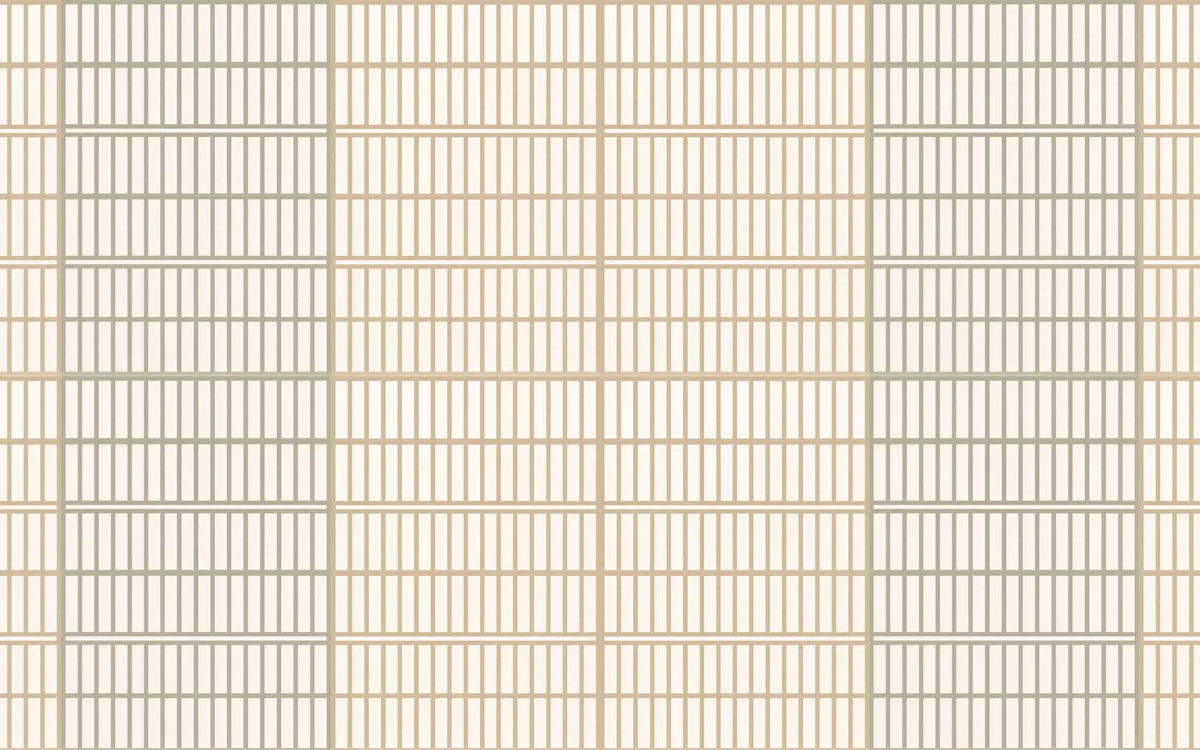 Crème tegeleffect behang – neutraal beige raster fotobehang met verticale geribbelde lijnen
