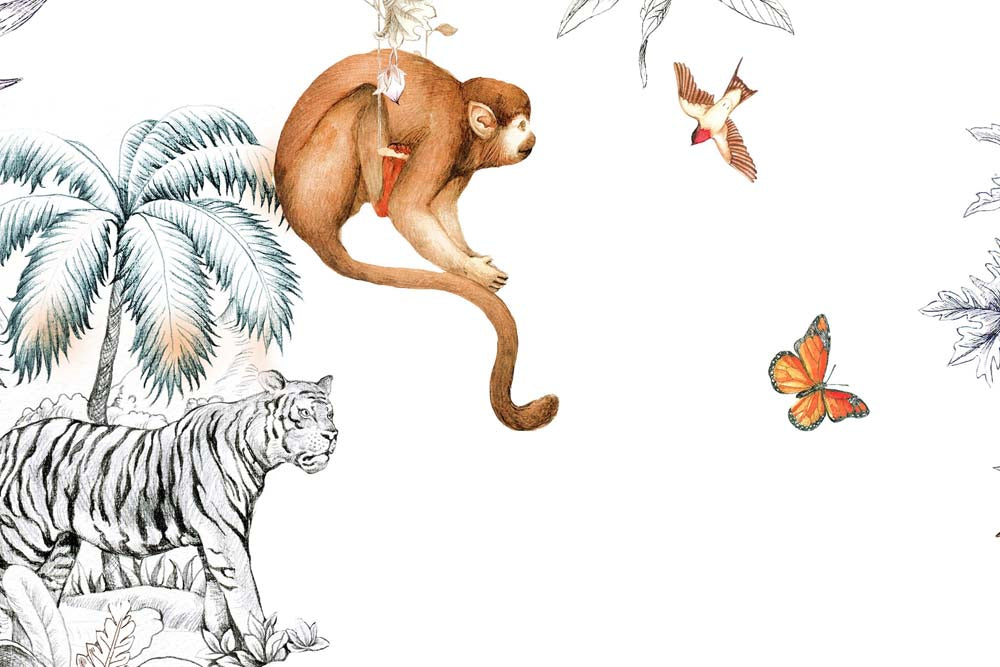 Kids Wall Mural Cute Monkey Wallpaper for Kids Room