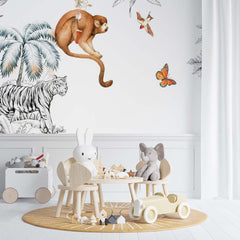 Custom Kids Wall Mural Cute Monkey Wallpaper for Kids Room