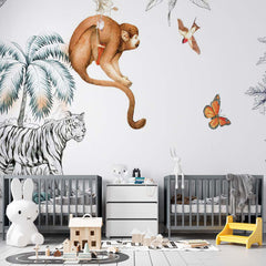 Custom Kids Wall Mural Cute Monkey Wallpaper for Kids Room