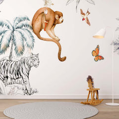 Custom Kids Wall Mural Cute Monkey Wallpaper for Kids Room