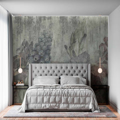 Custom Vintage Floral Wallpaper Mural - Textured Botanical Design