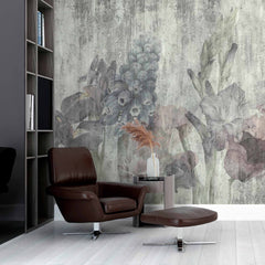 Custom Vintage Floral Wallpaper Mural - Textured Botanical Design