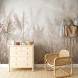 Serene Pampas Grass and Wildflower Wall Mural Wallpaper