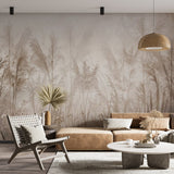 Serene Pampas Grass and Wildflower Wall Mural Wallpaper