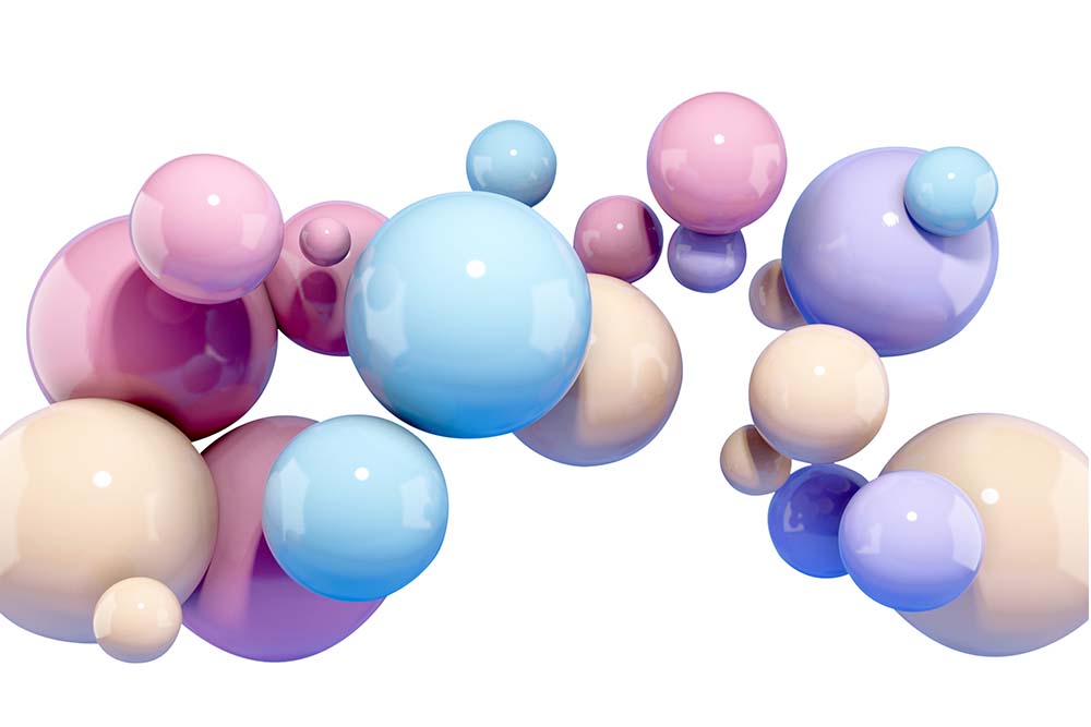 Pastel 3D Bubble Wall Mural Wallpaper - Glossy Spheres Floating Design