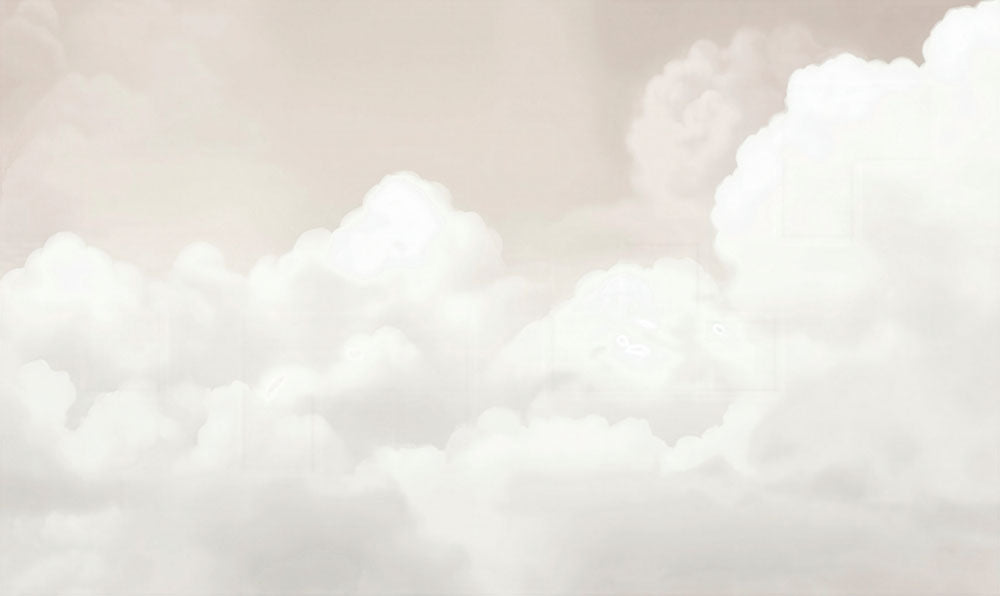 Zachte wolken behang – beige en witte hemel fotobehang