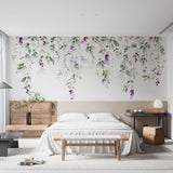 Delicate Green and Purple Floral Wall Art