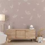 Animals Wall Mural Butterfly Beige Wallpaper