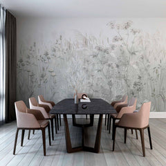 Custom Delicate Wildflowers in the Breeze Wallpaper Mural