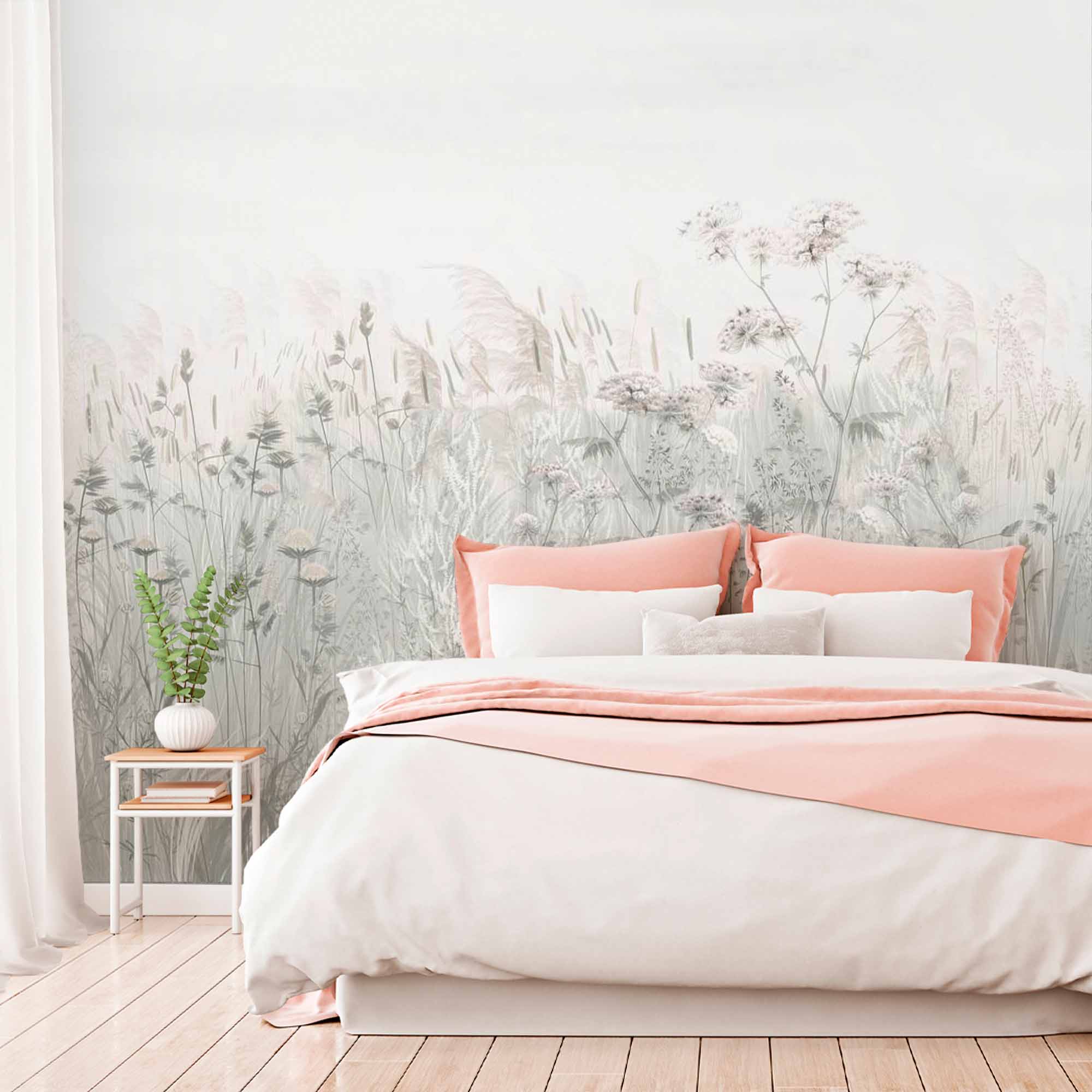 Delicate Wildflowers in the Breeze Wallpaper Mural