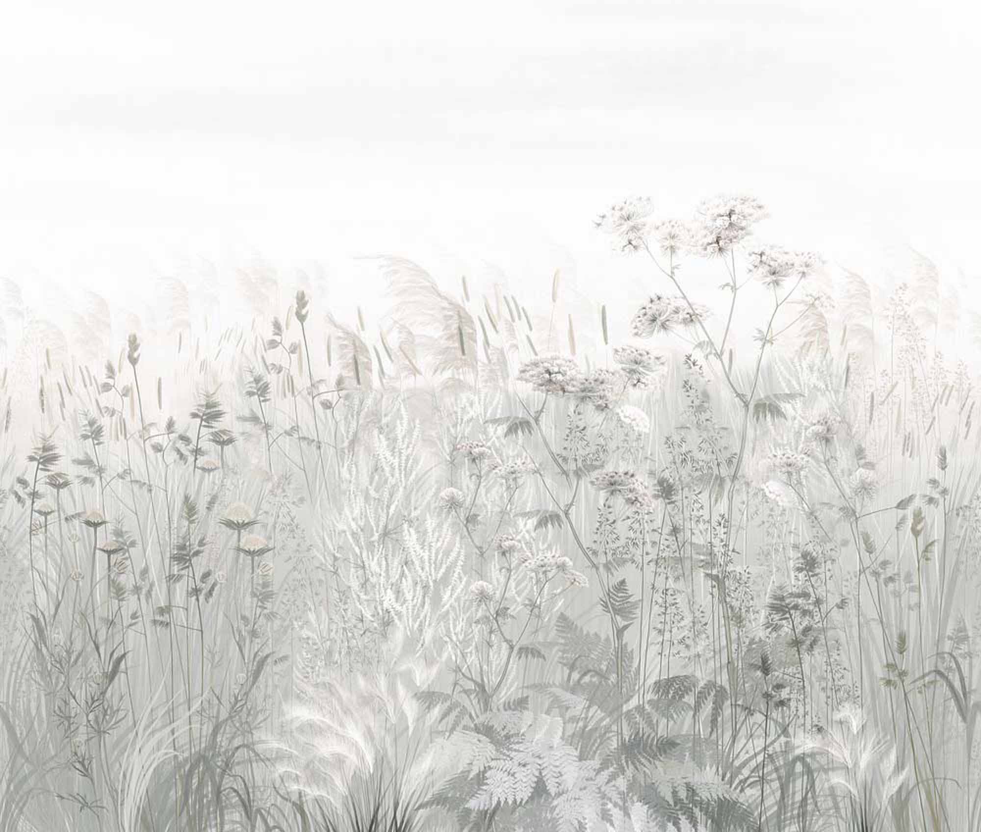 Delicate Wildflowers in the Breeze Wallpaper Mural