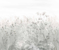 Custom Delicate Wildflowers in the Breeze Wallpaper Mural